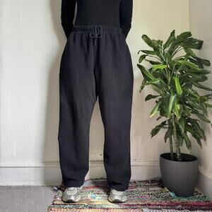 Oversized faded black sweatpants Mid waist streetwear gorpcore skater size L